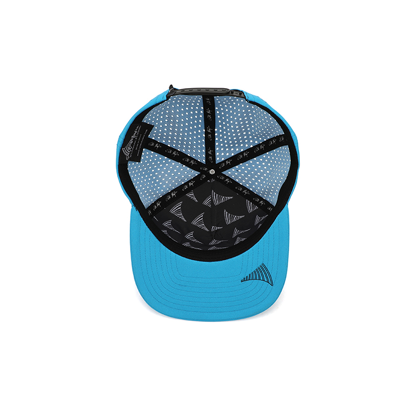 Wholesale Custom High Quality 5 Panel Luxury Snap Back Flat Brim Laser Cut Hole Perforated Sport Hip Hop Snapback Cap Hat