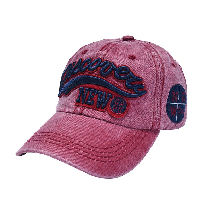 Washed Vintage Embroidered Letter Hat Custom Logo Baseball Cap