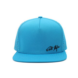 Wholesale Custom High Quality 5 Panel Luxury Snap Back Flat Brim Laser Cut Hole Perforated Sport Hip Hop Snapback Cap Hat