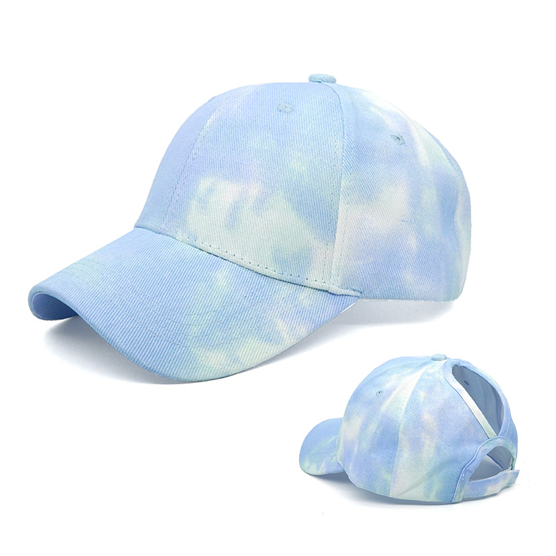 Tie Dye Baseball Cap Ladies High Ponytail Hat