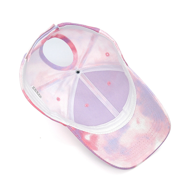 Tie Dye Baseball Cap Ladies High Ponytail Hat