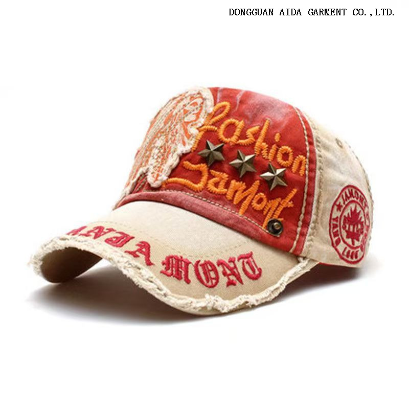 Big headband hat, men's cowboy-style distressed baseball cap, large-sized Korean-style trendy baseball cap, outdoor sun protection hat, women's spring/autumn style