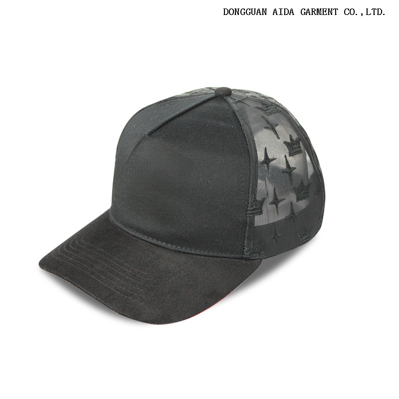 3D embroidery logo + back panel mesh ventilation + windproof snap fastener