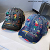 2025 New Colorful Hole-Embossed Washed Denim Baseball Cap - Children's Spring-Autumn Casual Multi-Functional Sun Hat for Men, Trendy Style