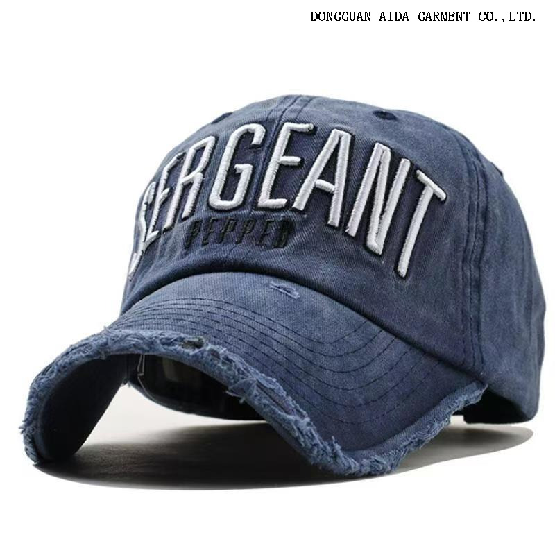 Spring Cowboy Baseball Cap - Men's Slim-Fitting Edge-Tipped Baseball Cap with Distressed Water-Rolled Look - Korean Style - Holey and Wrinkled, Versatile, Sun-Protective Hat for Women