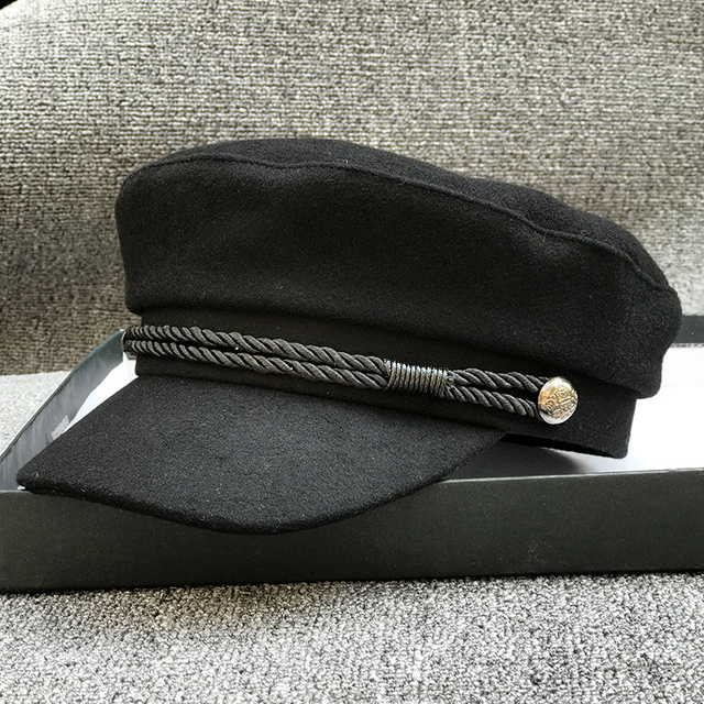 High Quality Wool Hat Military Style Captain Cap