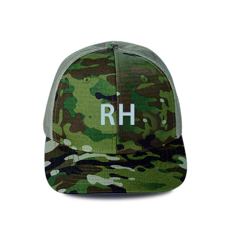 3D embroidery logo + back panel mesh ventilation + windproof snap fastener