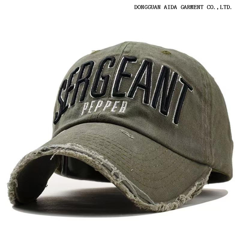 Spring Cowboy Baseball Cap - Men's Slim-Fitting Edge-Tipped Baseball Cap with Distressed Water-Rolled Look - Korean Style - Holey and Wrinkled, Versatile, Sun-Protective Hat for Women