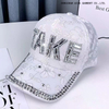 Korean-style glittery TAKE baseball cap for women, summer lace beanie, fashionable and versatile sun hat