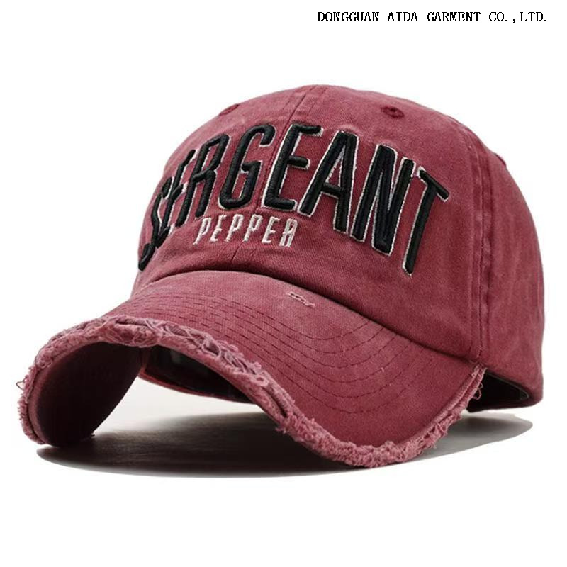 Spring Cowboy Baseball Cap - Men's Slim-Fitting Edge-Tipped Baseball Cap with Distressed Water-Rolled Look - Korean Style - Holey and Wrinkled, Versatile, Sun-Protective Hat for Women